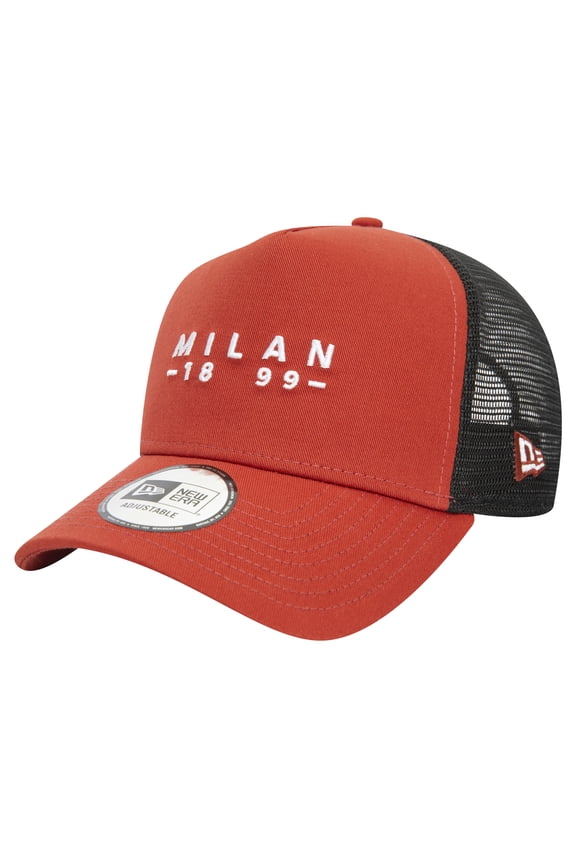 Men's New Era Brown AC Milan 9FORTY A-Frame Trucker Adjustable Hat