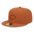 thumbnail image 1 of Men's New Era Brown Cincinnati Reds Spring Color 59FIFTY Fitted Hat, 1 of 5