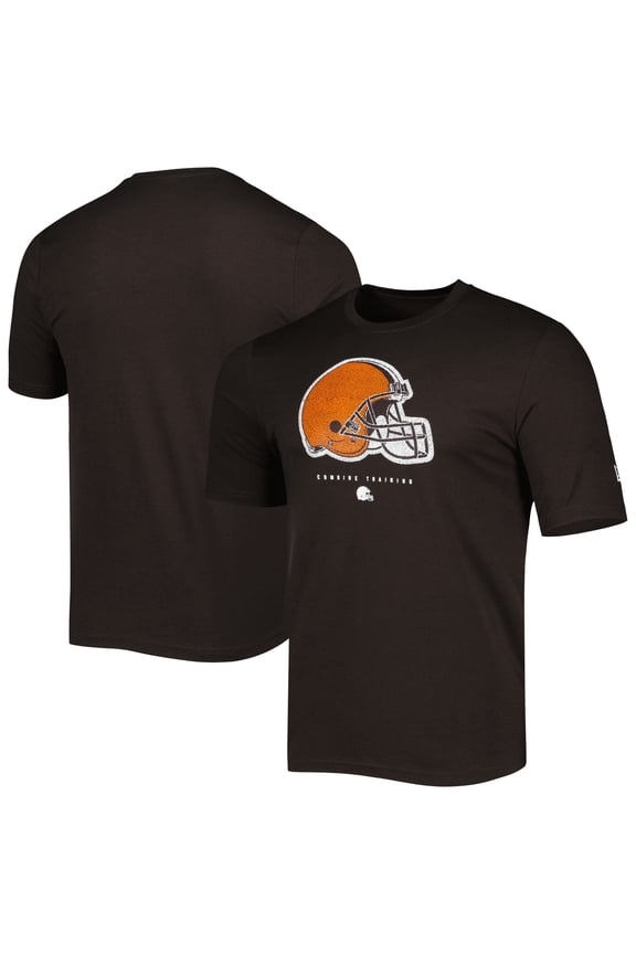 Men's New Era Brown Cleveland Browns Combine Authentic Ball Logo T-Shirt