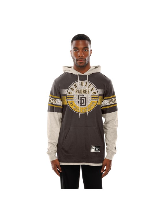 Men's New Era Brown/Cream San Diego Padres Throwback Twofer Hoodie