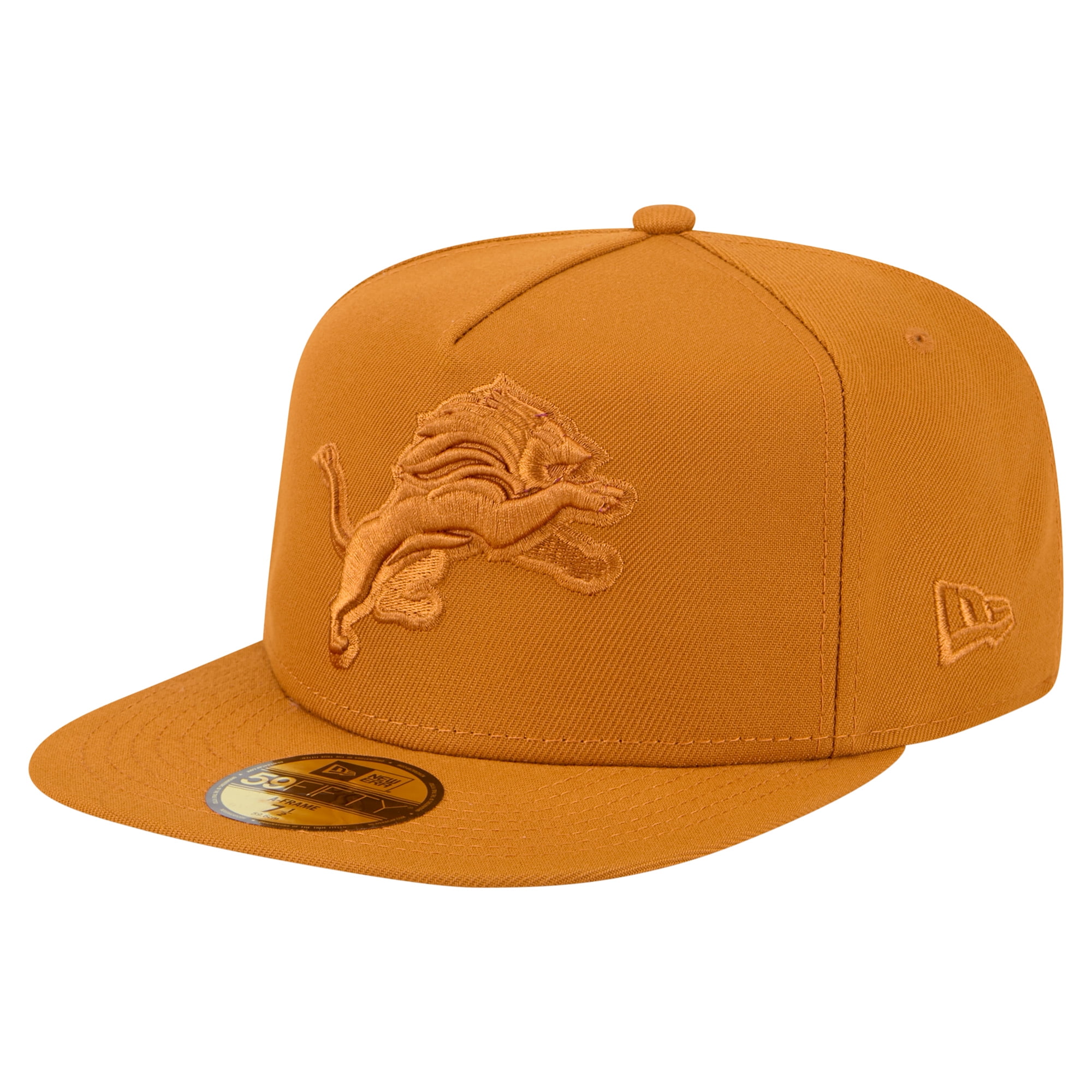 Men's New Era Brown Detroit Lions Color Pack A-Frame 59FIFTY Fitted Hat ...