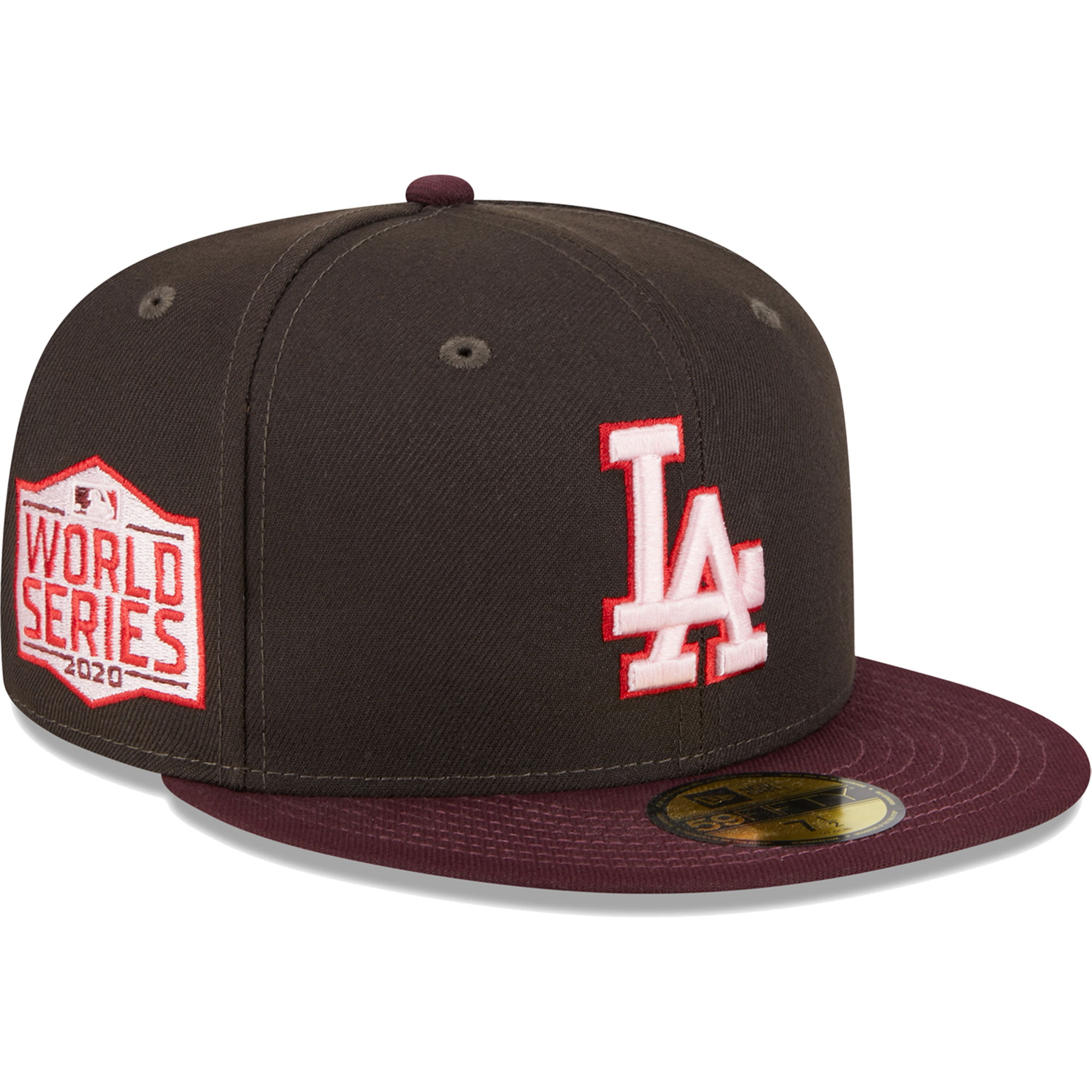 Men's New Era Brown/Maroon Los Angeles Dodgers Chocolate Strawberry 59FIFTY  Fitted Hat 