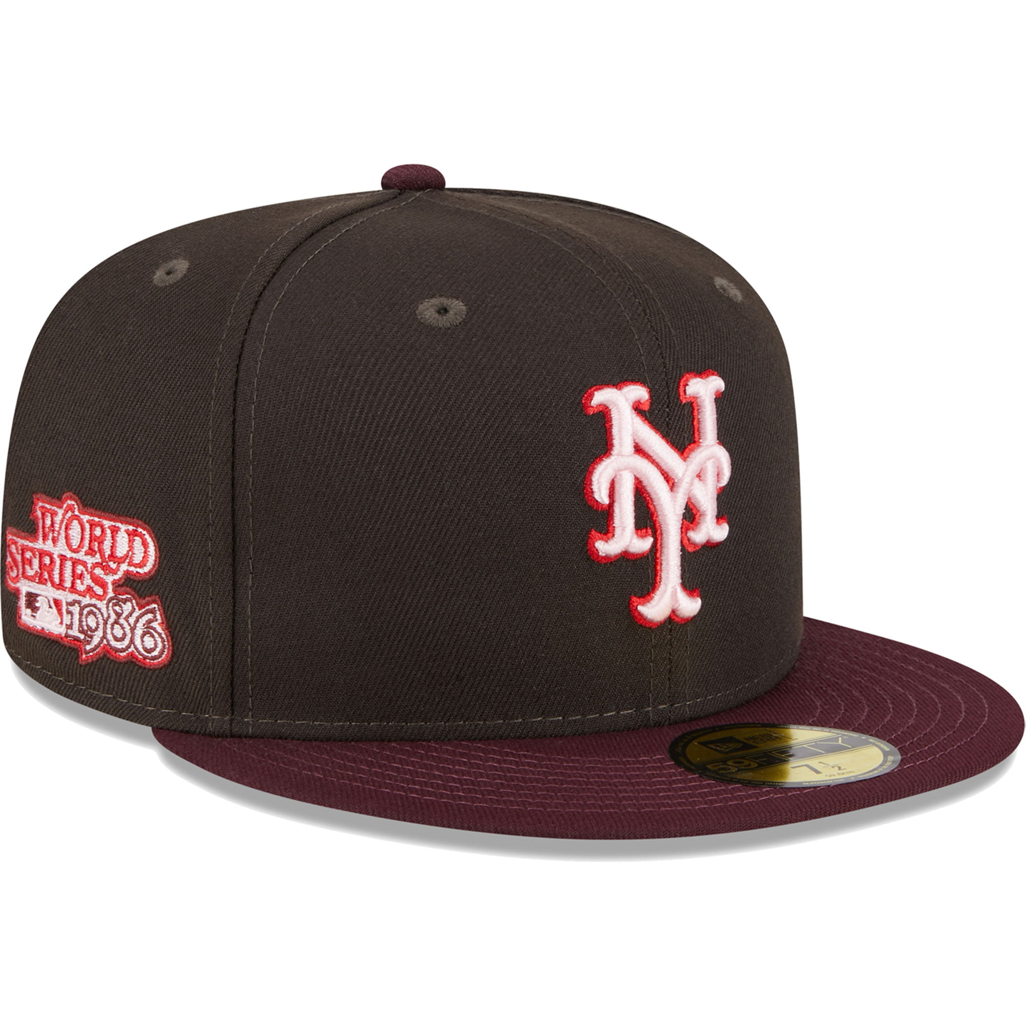 Men's New Era Brown/Maroon New York Mets Chocolate Strawberry 59FIFTY  Fitted Hat 