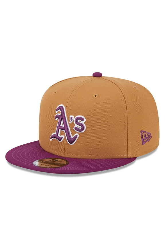Men's New Era Brown/Purple Athletics Color Pack Two-Tone 9FIFTY Snapback Hat