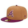 thumbnail image 1 of Men's New Era Brown/Purple Atlanta Braves Two-Tone Color Pack 59FIFTY Fitted Hat, 1 of 5