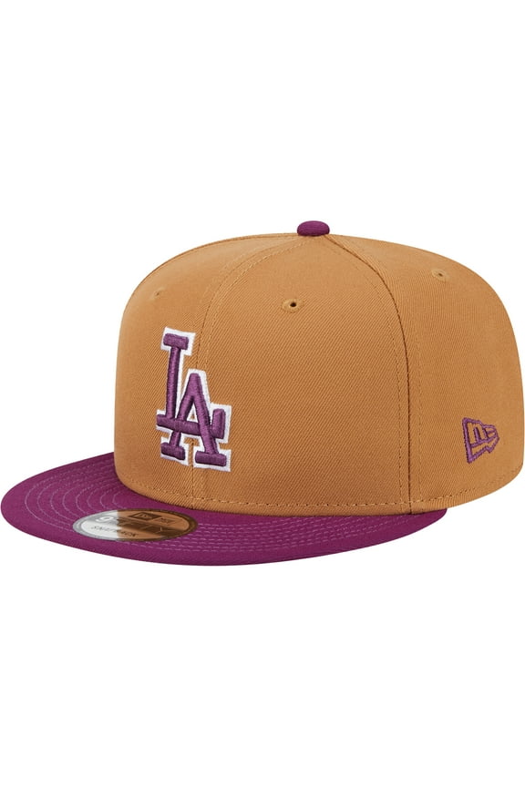 Men's New Era Brown/Purple Los Angeles Dodgers Color Pack Two-Tone 9FIFTY Snapback Hat