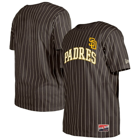 Men's New Era Brown San Diego Padres Throwback Pinstripe T-Shirt