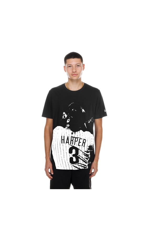 Men's New Era Bryce Harper Black Philadelphia Phillies Oversized Graphic T-Shirt