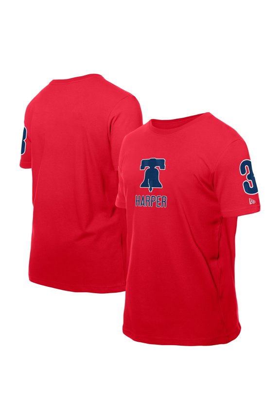 Men's New Era Bryce Harper Red Philadelphia Phillies Design Lab Name & Number T-Shirt