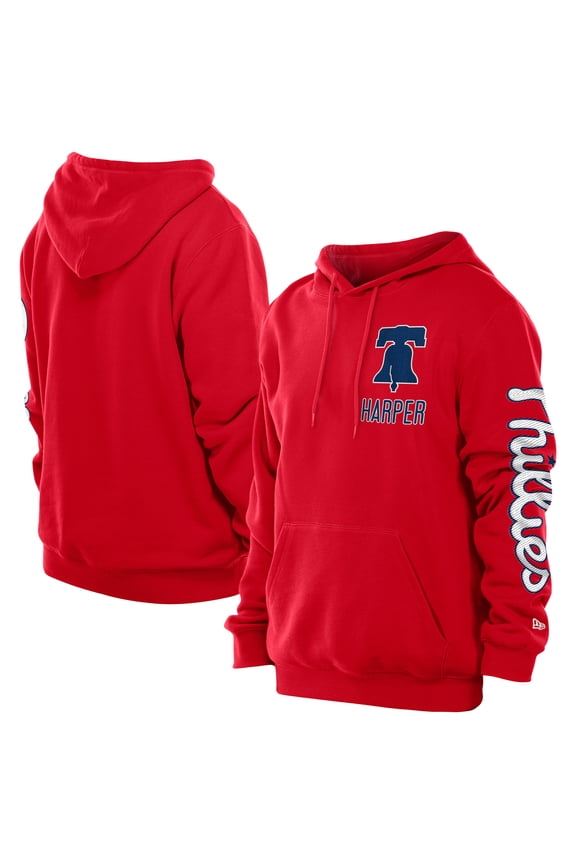 Men's New Era Bryce Harper Red Philadelphia Phillies Design Lab Pullover Hoodie