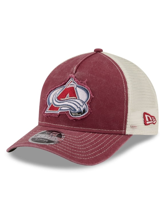 Men's New Era Burgundy Colorado Avalanche Fan Applique M-Crown A-Frame 9FORTY Adjustable Hat