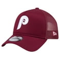 thumbnail image 1 of Men's New Era Burgundy Philadelphia Phillies 9FORTY A-Frame Trucker Adjustable Hat, 1 of 5