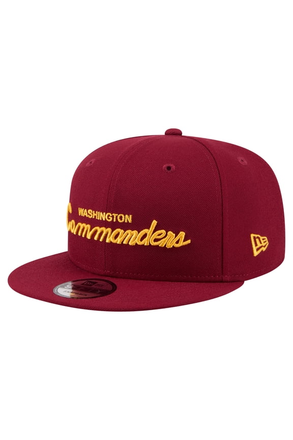Men's New Era Burgundy Washington Commanders Core Team Script 9FIFTY Snapback Hat