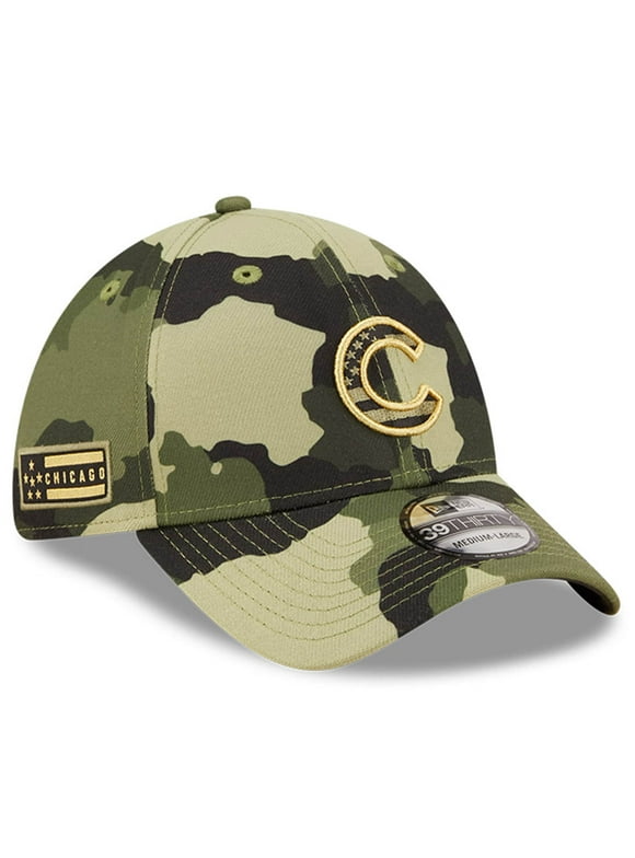 Men's New Era Camo Chicago Cubs 2022 Armed Forces Day 39THIRTY Flex Hat