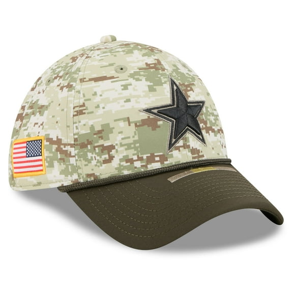 Men's New Era Camo Dallas Cowboys 2025 Salute to Service 39THIRTY Flex Hat