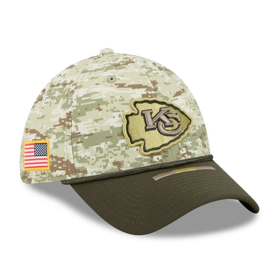 Men's New Era Camo Kansas City Chiefs 2025 Salute to Service 39THIRTY Flex Hat