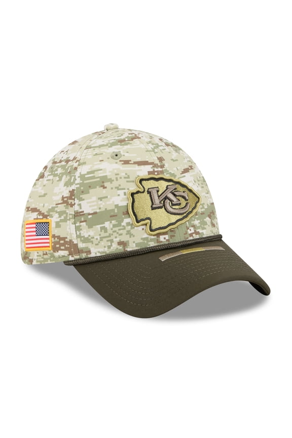 Men's New Era Camo Kansas City Chiefs 2025 Salute to Service 39THIRTY Flex Hat