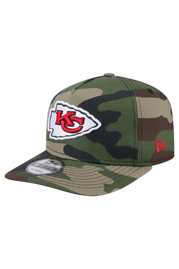 Men's New Era Camo Kansas City Chiefs Woodsy 9FIFTY Snapback Hat