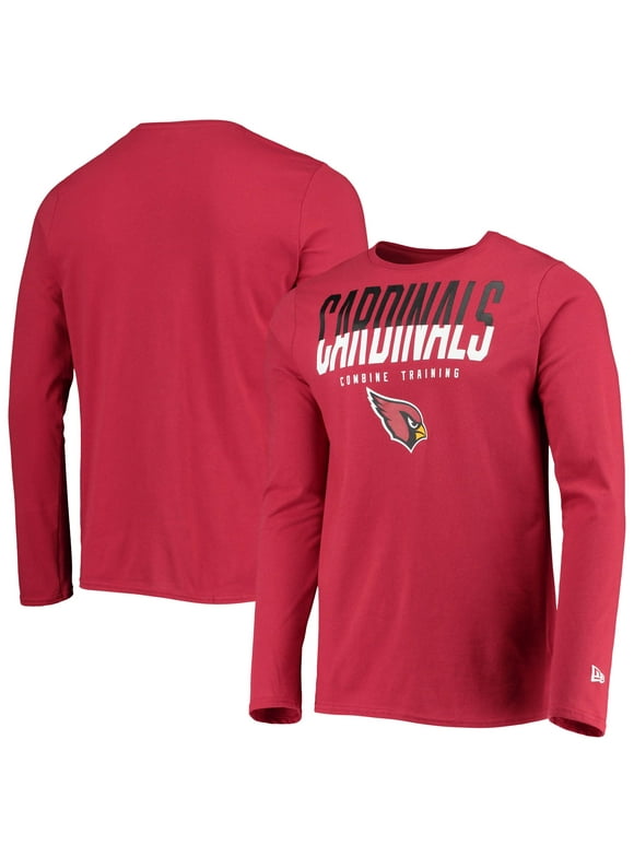 Men's New Era Cardinal Arizona Cardinals Combine Authentic Split Line Long Sleeve T-Shirt