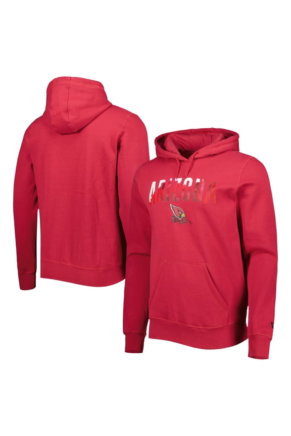 Men's New Era Cardinal Arizona Cardinals Ink Dye Pullover Hoodie