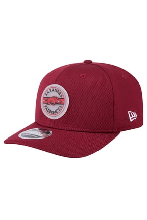 Men's New Era Cardinal Arkansas Razorbacks Patched 9SEVENTY Stretch-Snap Adjustable Hat
