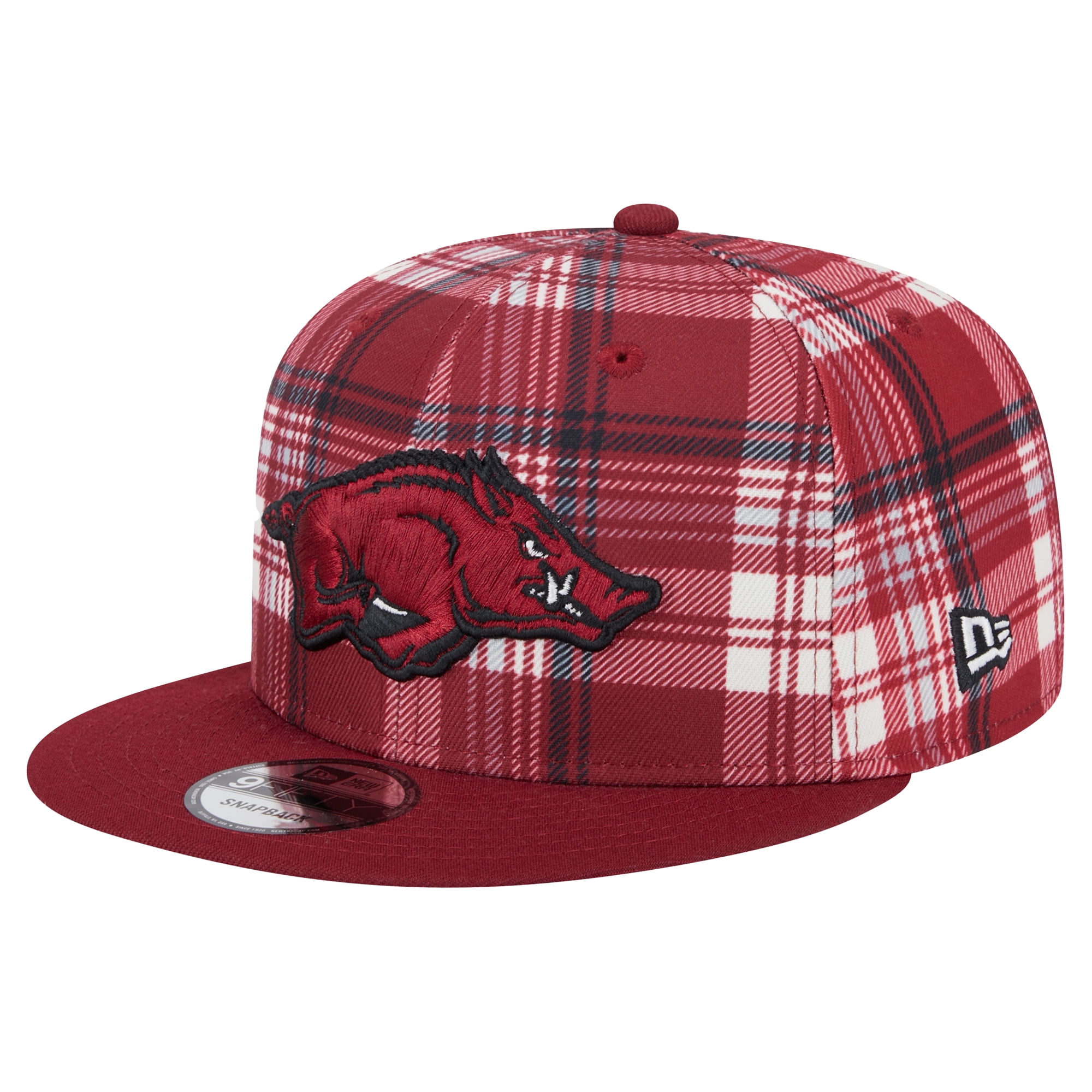 Arizona Razorbacks Hat Men's New Era Cardinal Arkansas Razorbacks Plaid 9FIFTY Snapback Hat ...