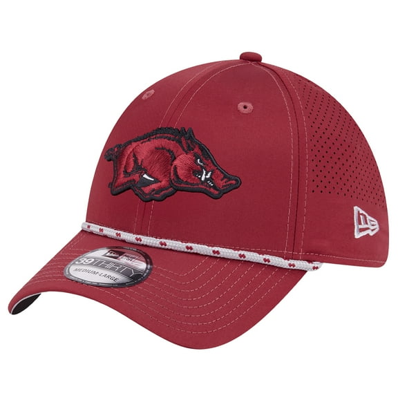 Men's New Era  Cardinal Arkansas Razorbacks Rope 39THIRTY Flex Hat