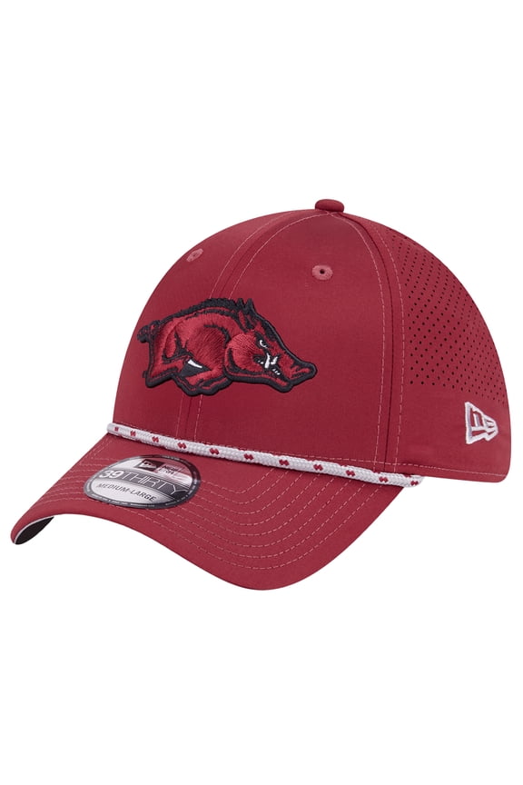 Men's New Era Cardinal Arkansas Razorbacks Rope 39THIRTY Flex Hat