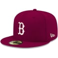 thumbnail image 1 of Men's New Era Cardinal Boston Red Sox White Logo 59FIFTY Fitted Hat, 1 of 6
