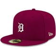 thumbnail image 1 of Men's New Era Cardinal Detroit Tigers White Logo 59FIFTY Fitted Hat, 1 of 6