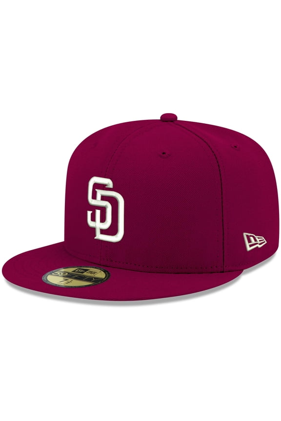 Men's New Era Cardinal San Diego Padres White Logo 59FIFTY Fitted Hat