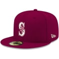 thumbnail image 1 of Men's New Era Cardinal Seattle Mariners White Logo 59FIFTY Fitted Hat, 1 of 5