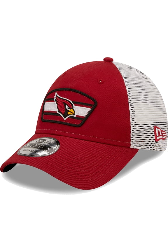 Men's New Era Cardinal/White Arizona Cardinals Logo Patch Trucker 9FORTY Snapback Hat