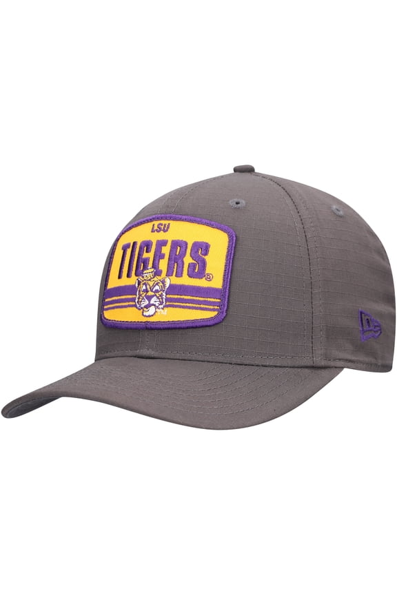 Men's New Era Charcoal LSU Tigers Team Elevated 9SEVENTY Stretch-Snap Adjustable Hat