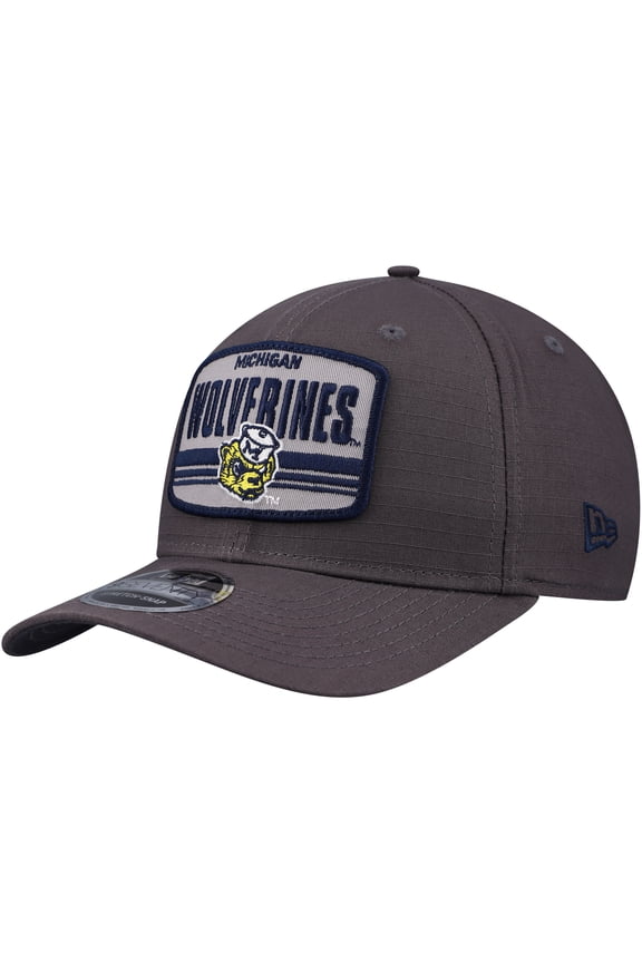 Men's New Era Charcoal Michigan Wolverines Team Elevated 9SEVENTY Stretch-Snap Adjustable Hat