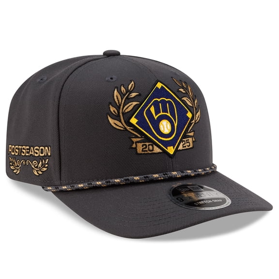 Men's New Era Charcoal Milwaukee Brewers 2025 National League Division Series Champions 9SEVENTY Adjustable Hat