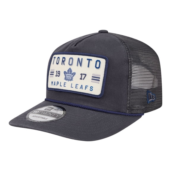 Men's New Era Charcoal Toronto Maple Leafs Washed Patch 19TWENTY Trucker Adjustable Hat