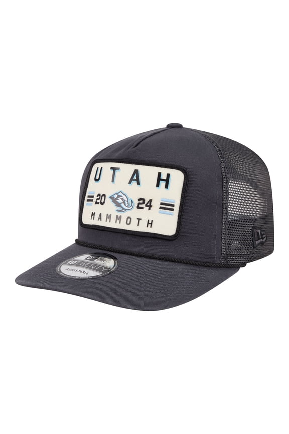 Men's New Era Charcoal Utah Mammoth Washed Patch 19TWENTY Trucker Adjustable Hat