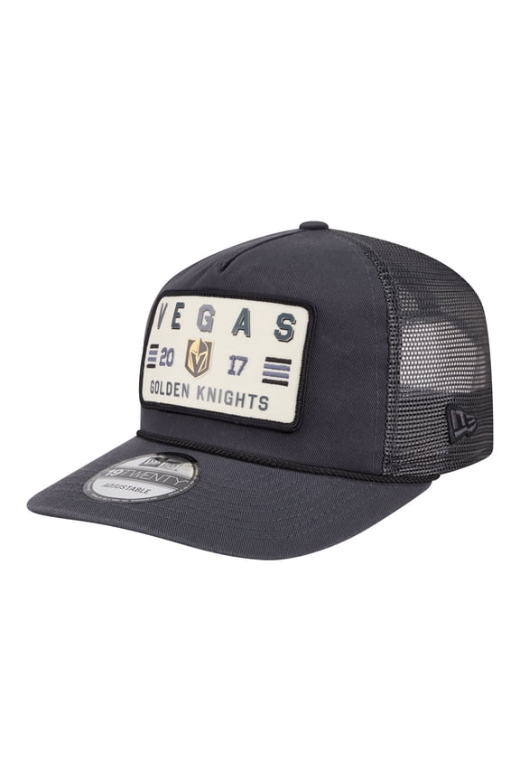 Men's New Era Charcoal Vegas Golden Knights Washed Patch 19TWENTY Trucker Adjustable Hat