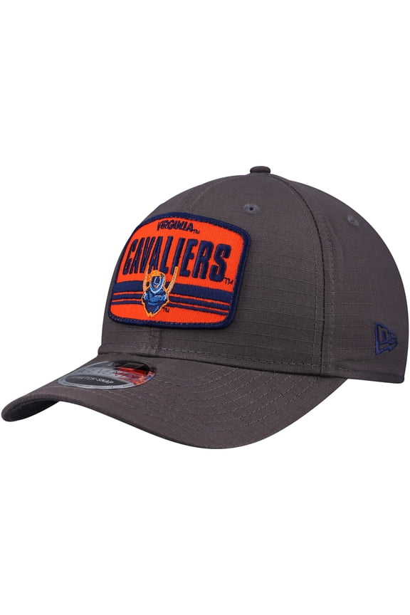 Men's New Era Charcoal Virginia Cavaliers Team Elevated 9SEVENTY Stretch-Snap Adjustable Hat