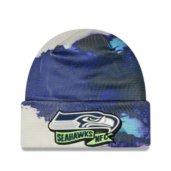Men's New Era College-Navy Seattle Seahawks 2022 Sideline Ink Dye Cuffed Knit Hat