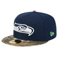 thumbnail image 1 of Men's New Era College Navy Seattle Seahawks Active Two-Tone Camo 59FIFTY Fitted Hat, 1 of 6