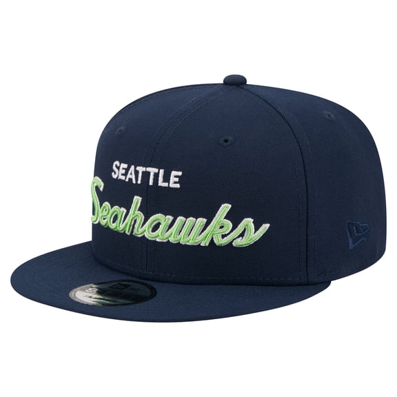 Men's New Era College Navy Seattle Seahawks Core Team Script 9FIFTY Snapback Hat