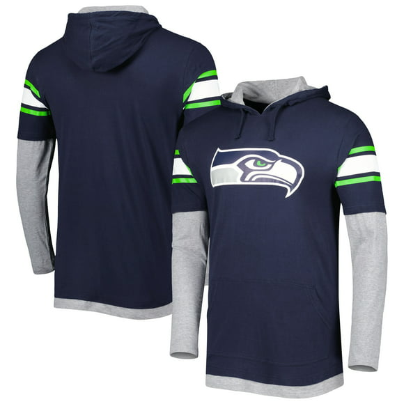 Men's New Era College Navy Seattle Seahawks Long Sleeve Hoodie T-Shirt