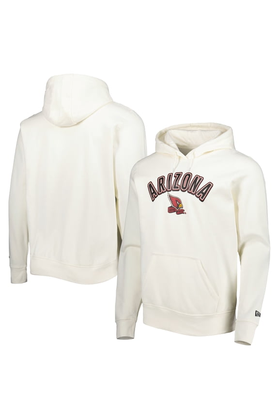 Men's New Era Cream Arizona Cardinals Sideline Chrome Pullover Hoodie