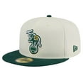 thumbnail image 1 of Men's New Era Cream Athletics Cooperstown Collection Chrome 59FIFTY Fitted Hat, 1 of 6
