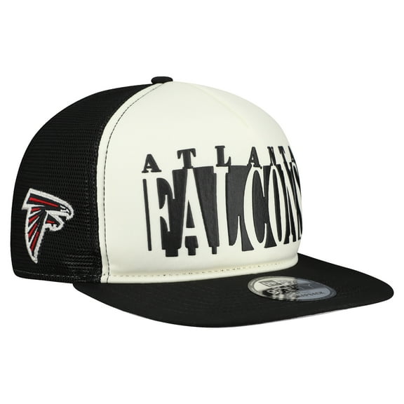 Men's New Era Cream/Black Atlanta Falcons Cutout A-Frame 9FIFTY Snapback Hat