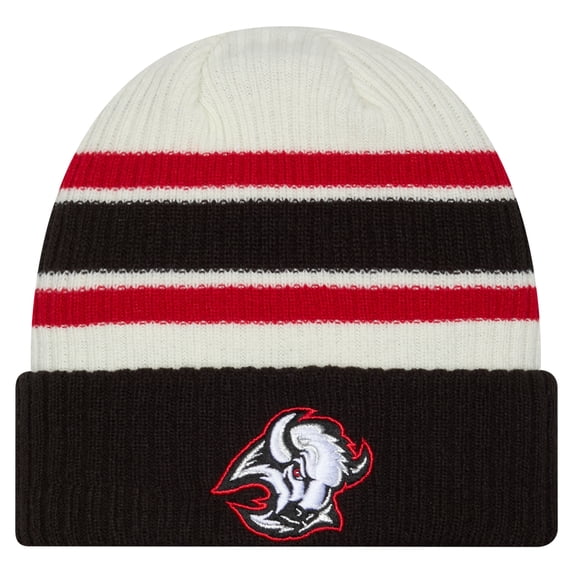 Men's New Era  Cream/Black Buffalo Sabres Vintage Cuffed Knit Hat