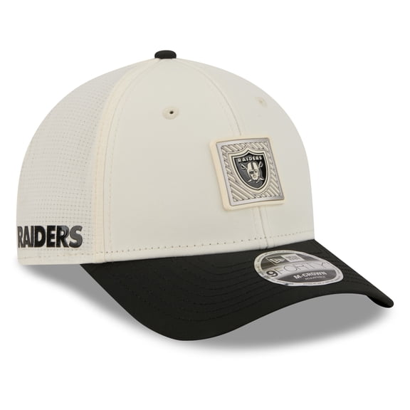 Men's New Era Cream/Black Las Vegas Raiders 2026 NFL Training Camp 9FORTY Adjustable Hat