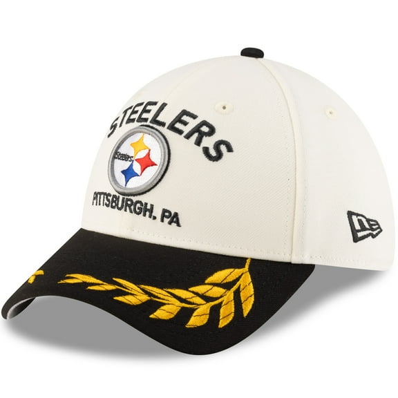 Men's New Era  Cream/Black Pittsburgh Steelers 2025 NFL Draft 39THIRTY Flex Hat